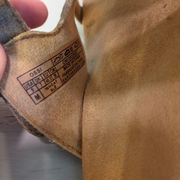 Earth Origins 9M Women's Wheat Beige Nubuck Toe-Post Slide Sandals Ossi - Picture 6 of 10